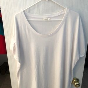 Women's Gap White Luxe Short Sleeve Top